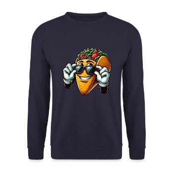 Taco with Sunglasses Comic Movie Fan - Unisex Sweatshirt - navy - Front - Alina (178cm) & Michal (187cm)