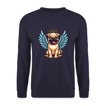 Ange carlin mignon avec des ailes dessin animé Chibi - Sweat-shirt Unisexe - marine - Devant - Alina (178cm) & Michal (187cm)