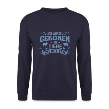 Tiere Rettung Tierrettung - Unisex Pullover - Navy - Vorne - Alina (178cm) & Michal (187cm)