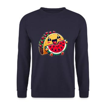 Taco Mexico Watermelon Mexican Food - Unisex Sweatshirt - navy - Front - Alina (178cm) & Michal (187cm)