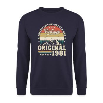 Original 1981 41st Birthday Gift Hommes - Sweat-shirt Unisexe - marine - Devant - Alina (178cm) & Michal (187cm)