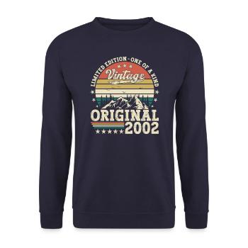 Original 2002 20th Birthday Gift Men - Unisex Sweatshirt - navy - Front - Alina (178cm) & Michal (187cm)