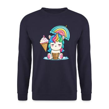 Unicorn Magic pour les enfants Un monde plein de fantaisie - Sweat-shirt Unisexe - marine - Devant - Alina (178cm) & Michal (187cm)