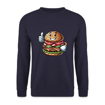 Sweet Burger Cartoon Restauration rapide mexicaine - Sweat-shirt Unisexe - marine - Devant - Alina (178cm) & Michal (187cm)