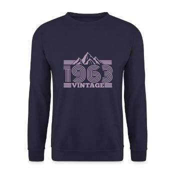 Vintage 1963 Birthday Retro Look - Unisex Sweatshirt - navy - Front - Alina (178cm) & Michal (187cm)