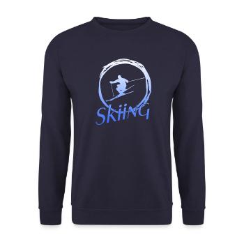 Skiing - Unisex Pullover - Navy - Vorne - Alina (178cm) & Michal (187cm)