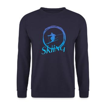 Skiing - Unisex Pullover - Navy - Vorne - Alina (178cm) & Michal (187cm)