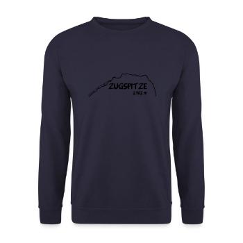 Zugspitze Silhouette Wandern Berge Kontur - Unisex Pullover - Navy - Vorne - Alina (178cm) & Michal (187cm)