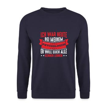 Mein Psychologe will euch alle kennenlernen - Unisex Pullover - Navy - Vorne - Alina (178cm) & Michal (187cm)