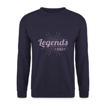 Des légendes sont nées en 1983 - Sweat-shirt Unisexe - marine - Devant - Alina (178cm) & Michal (187cm)