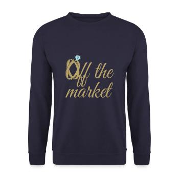 Off at The Markets Wedding Ring - Unisex Pullover - Navy - Vorne - Alina (178cm) & Michal (187cm)