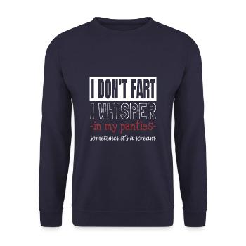 Sarcasme drôle je ne pète pas je murmure - Sweat-shirt Unisexe - marine - Devant - Alina (178cm) & Michal (187cm)