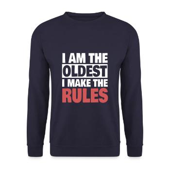 Funny Oldest Sibling Makes The Rules - Sweat-shirt Unisexe - marine - Devant - Alina (178cm) & Michal (187cm)