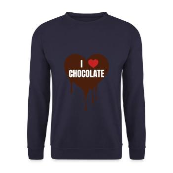 I Love Chocolates Heart - Unisex Sweatshirt - navy - Front - Alina (178cm) & Michal (187cm)