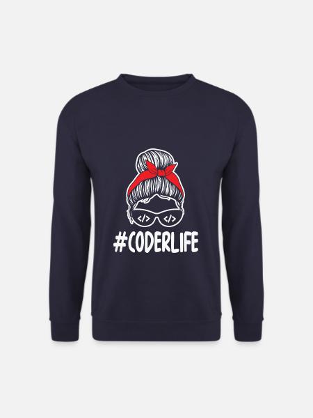 Mom Coding Mother Woman Coderlife - Unisex Pullover - Navy