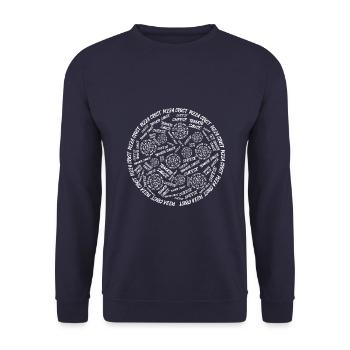 Pizza - Unisex Pullover - Navy - Vorne - Alina (178cm) & Michal (187cm)
