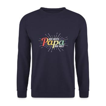 Der Beste Papa der Welt - Unisex Pullover - Navy - Vorne - Alina (178cm) & Michal (187cm)