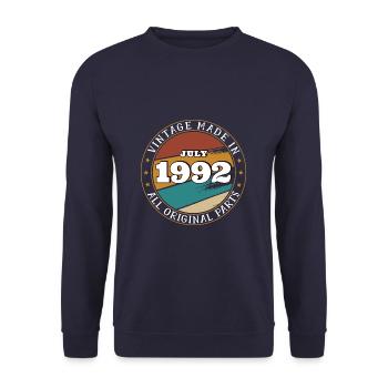 Juli 1992 - 30. Geburtstag Geschenk. Awesome. - Unisex Pullover - Navy - Vorne - Alina (178cm) & Michal (187cm)