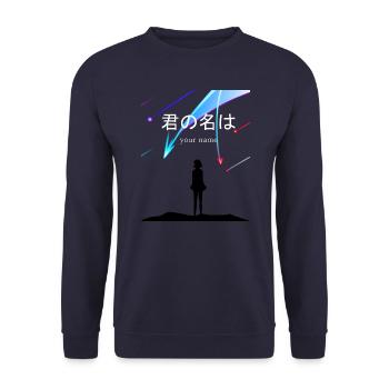 Your Name Kometenschauer weiblicher Charakter - Unisex Sweatshirt - navy - Front - Alina (178cm) & Michal (187cm)
