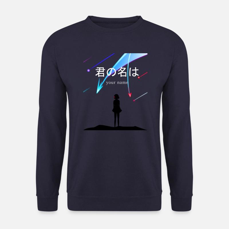 Your Name Kometenschauer weiblicher Charakter - Sweat-shirt Unisexe - marine