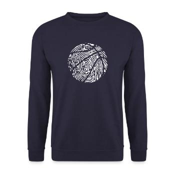 Basketball Shirt DNA Fingerabdruck - Unisex Pullover - Navy - Vorne - Alina (178cm) & Michal (187cm)
