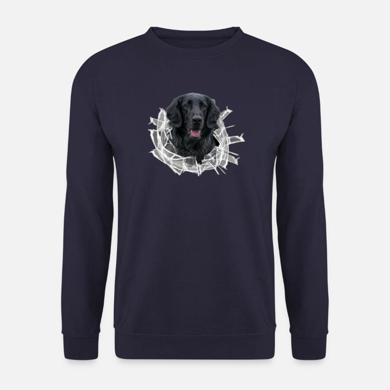 Flat Coated Retriever dans le trou de verre - Sweat-shirt Unisexe - marine