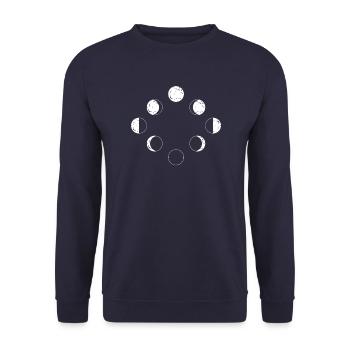 Moon Phases Full Moon New Moon - Unisex Sweatshirt - navy - Front - Alina (178cm) & Michal (187cm)