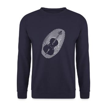 Music Cello Classical Music Fingerprint - Unisex Sweatshirt - navy - Front - Alina (178cm) & Michal (187cm)