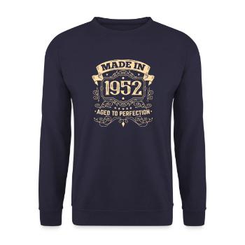 Geburtstag 1952 Hergestellt in 1952 - Unisex Pullover - Navy - Vorne - Alina (178cm) & Michal (187cm)