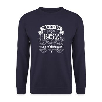 Geburtstag 1952 Hergestellt in 1952 - Unisex Pullover - Navy - Vorne - Alina (178cm) & Michal (187cm)