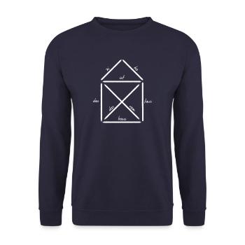 Das ist das Haus vom Nikolaus - Unisex Pullover - Navy - Vorne - Alina (178cm) & Michal (187cm)