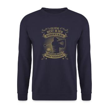 Golfspieler Runder Geburtstag - Unisex Pullover - Navy - Vorne - Alina (178cm) & Michal (187cm)