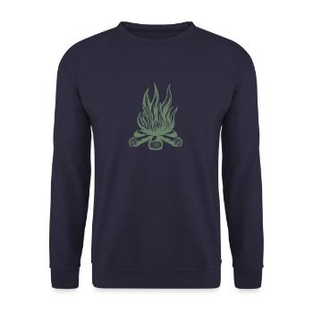 Lagerfeuer Zelten Zeltlager BBQ Outdoor Adventure - Unisex Pullover - Navy - Vorne - Alina (178cm) & Michal (187cm)