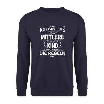 Familie Kinder mittleres Kind - Unisex Pullover - Navy - Vorne - Alina (178cm) & Michal (187cm)