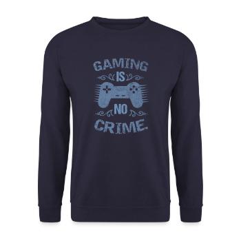 Gaming Shirt Gaming n’est pas un crime Chemise pour hommes - Sweat-shirt Unisexe - marine - Devant - Alina (178cm) & Michal (187cm)