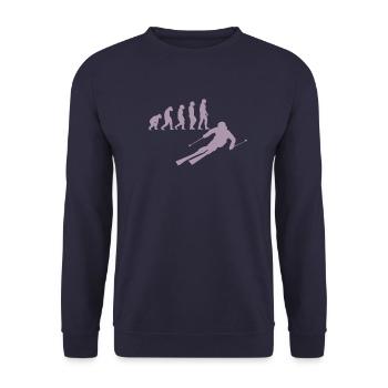 Ski skiers Skiing - Unisex Sweatshirt - navy - Front - Alina (178cm) & Michal (187cm)