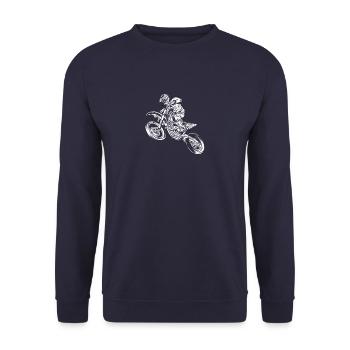 Moto Cross Shirt - Unisex Pullover - Navy - Vorne - Alina (178cm) & Michal (187cm)