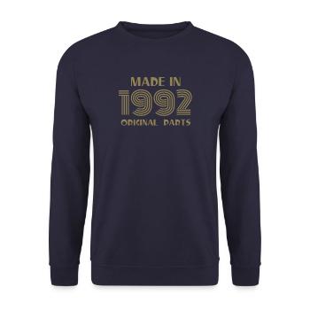 Fabriqué en 1992 anniversaire Vintatge rétro - Sweat-shirt Unisexe - marine - Devant - Alina (178cm) & Michal (187cm)