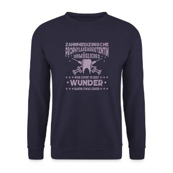 Zahnmedizinische Prophylaxeassistentin - Unisex Pullover - Navy - Vorne - Alina (178cm) & Michal (187cm)