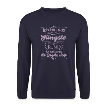 Familie Kinder das jüngste Kind - Unisex Pullover - Navy - Vorne - Alina (178cm) & Michal (187cm)