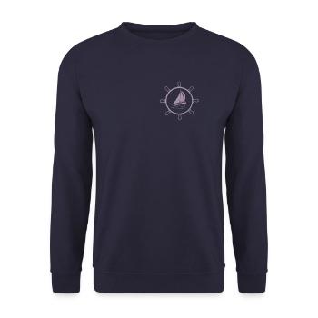 Sailing Sailor Sailboat Pocket Design - Unisex Sweatshirt - navy - Front - Alina (178cm) & Michal (187cm)