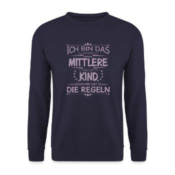 Familie Kinder mittleres Kind - Unisex Pullover - Navy - Vorne - Alina (178cm) & Michal (187cm)