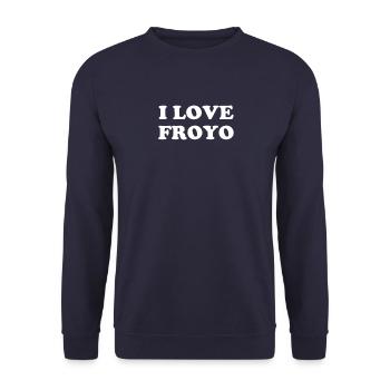 I love frozen yogurt - Unisex Sweatshirt - navy - Front - Alina (178cm) & Michal (187cm)