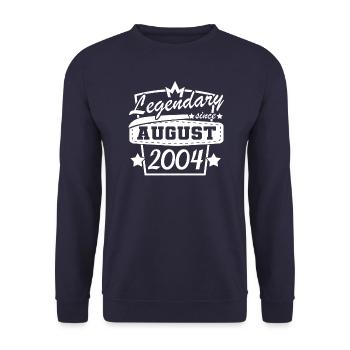 legendär seit August 2004 Sprüche - Unisex Pullover - Navy - Vorne - Alina (178cm) & Michal (187cm)
