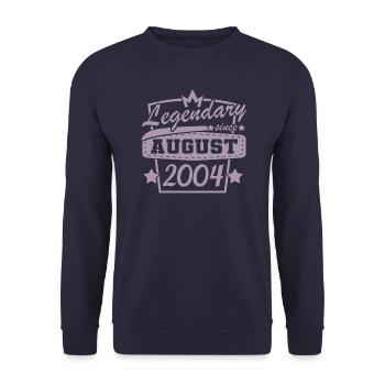 legendär seit August 2004 Sprüche - Unisex Pullover - Navy - Vorne - Alina (178cm) & Michal (187cm)