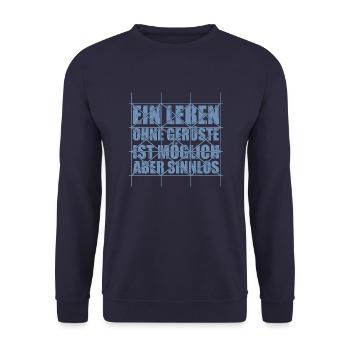 Ein Leben ohne Gerüste ist möglich - Unisex Pullover - Navy - Vorne - Alina (178cm) & Michal (187cm)