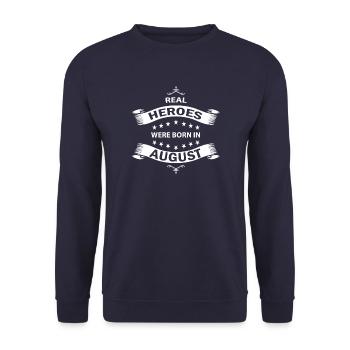 Les vrais héros naissent en août - Sweat-shirt Unisexe - marine - Devant - Alina (178cm) & Michal (187cm)