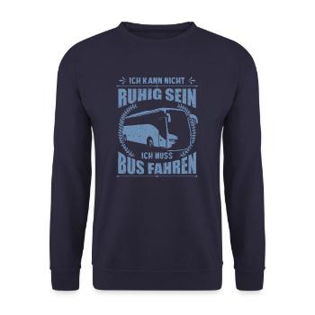 Busfahrer Geschenkideen ich kann - Unisex Pullover - Navy - Vorne - Alina (178cm) & Michal (187cm)