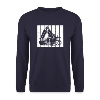Baggerfahrer Geschenk Retro Sunset - Unisex Pullover - Navy - Vorne - Alina (178cm) & Michal (187cm)