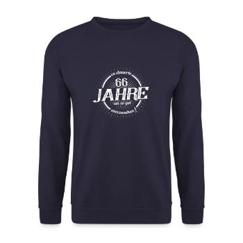 Es dauerte 66 Jahre um so gut auszusehen - Unisex Pullover - Navy - Vorne - Alina (178cm) & Michal (187cm)